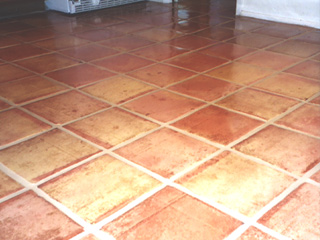 After we were done cleaning, the grout was restored to its original white color