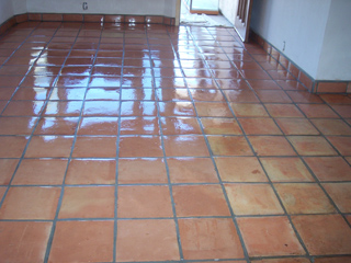 Desert Tile and Grout Care cleaned this floor and returned it to its glossy state