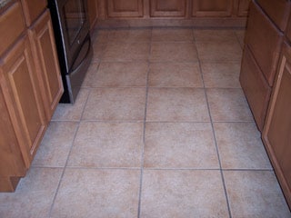 Dirty tiles and grout prior to Arizona professional tile cleaning services