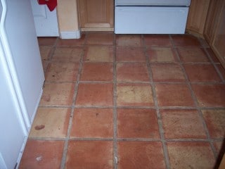 Dirty and Shabby Mexican Tile Floor needs restoration services in Mesa AZ