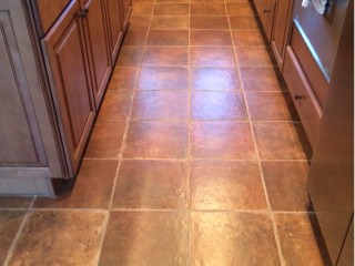 Dirty Mesa, Arizona Ceramic Tile Kitchen Floor Needs Cleaning