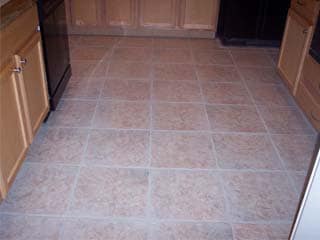 Flooring in Mesa AZ after having the ceramic cleaned by Desert Tile and Grout Care