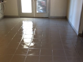 Saltillo Tile after stained