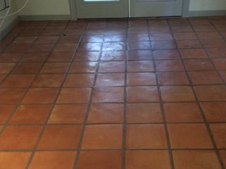 Saltillo Tile before stained