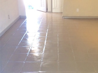 Saltillo Tile before stained