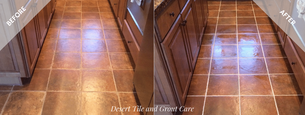 Picture of our recent Gilbert project of ceramic tile and grout floor cleaning