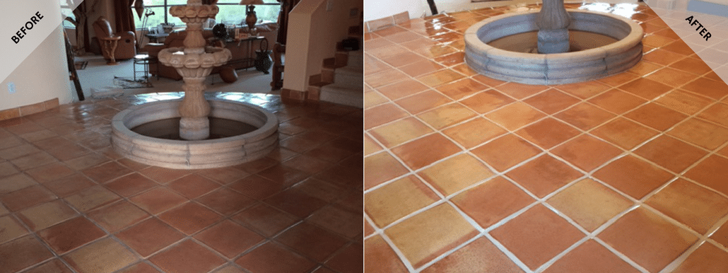 Picture of a recent Scottsdale Saltilla Tile Floor Cleaning Project By Desert Tile
