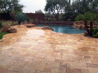 an outside option for travertine tile