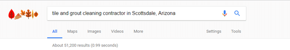 Google Tile and Grout Contractor search