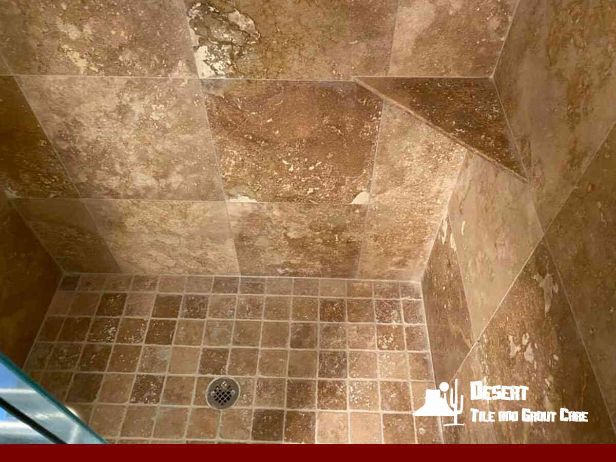 Bathroom tiles and grout that have been professionally cleaned in Gilbert, AZ