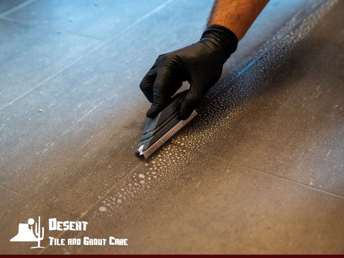 Cleaning grout mold and mildew from a house in Arizona
